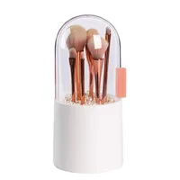 Förvaringslådor Bins Rotera makeupborsthållare med pärla dammsäker organisatör Vattentät kosmetisk hink
