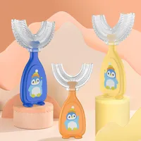 U-förmige Spielzeug Baby-Zahnbürste Kinderzähne Oralpflege Reinigungsbürste Weiche Silikon-Zähne Kinder Zahnbrush Neugeborene Babyartikel 2-12Y