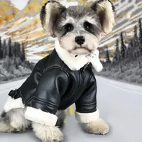 Winter Personality Dog Apparel Fashion Casual Pet Leather Jacket Outdoor Warm Puppy Coats Hip Hop Punk Pets Outerwears