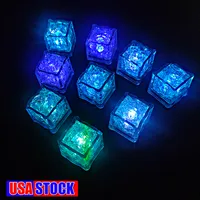 Multi colors lights Mini Romantic Decoration Luminous LED Artificial Ice Cube Flash Light Wedding Christmas Party