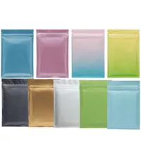 Özel Kabul Edin Renkli Isı Sızdırmaz Ambalaj Torbası Torbası Yeniden Olabilen Düz Alüminyum Folyo Plastik Poşetler 100 PCS 201021 629 R2