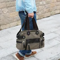Sacos de viagem de lona bagagem de mão grande sacola preta com bolsos laterais de fim de semana de couro grande crossbody Duffel