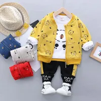 Clothing Sets Children Boy Clothes Set Spring Autumn Baby Kid Cartoon Suit Cotton Long Sleeve T Shirt Jacket Pants 3pcs Toddler OutfitClothi