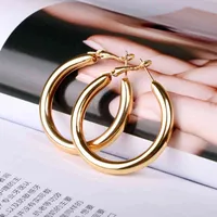 yutong Big Round Hoop Earring for Women nickel free Gold   Silver color keep long time High quality Metal fashion Jewelry 2020 hot