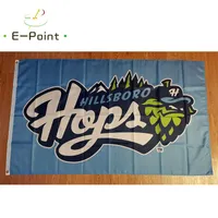 Milb Hillsboro Hops Flag 3 * 5ft (90cm * 150cm) البوليستر راية الديكور تحلق المنزل حديقة هدايا احتفالية