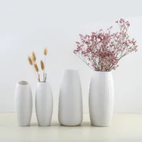 Vaser keramisk vit dekorativ flaska torkad blommor innovativa blommor för heminredning fping