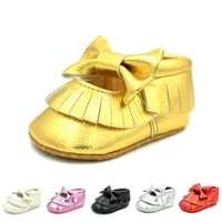 First Walkers Baby Shoes Born Infant Boy Girl Walker PU Bow Sofe Sole Princess Bowknot Fringe Toddler Crib Casual