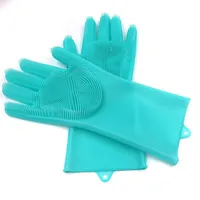使い捨て手袋スクラブ非スリップ熱耐性シリコンラバーキッチン皿洗浄