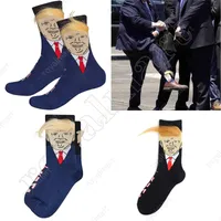 Kvinnor Män Trump Crew Socks Yellow Hair Funny Cartoon Sports Strumpor Hip Hop Sock