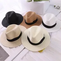 5Colors Summer Summer Wide Straw Beach Sunhat Brim Sombreros para las mujeres, la cabecera de la playa, el sombrero de ala ancha Panamá para la playa de la fiesta de la fiesta