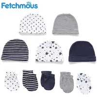 Baby Boy Girl Hat + перчатки набор зимние теплые хлопковые шапочки вещами малыша инфантиль аксессуары рожденные Pog Pog Pogmost FetchMous 211026