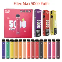 Одноразовые Vapes 5000 Puffs Filex Max Электронная сигарета Перезаряжаемая 12 мл. Предварительно заполненные стручки Устройство 1100 мАч набор батареи Bang xxl