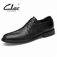 Clax 남성 공식 신발 봄 가을 남자 드레스 신발 정품 가죽 남성 사회 신발 악어 결혼식 신발 N92R