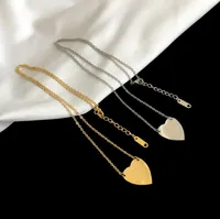 Moda A￧o inoxid￡vel amor Brincos de colar de cora￧￣o dourado prateado para mulheres para mulheres para homens amantes de casamentos noivado de presente J￳ias de j￳ias nrj