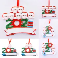 2021 Decoraciones navideñas DIY llamadas Bendición Máscara Santa Claus Creativo Snowman personalizado Árbol de Navidad Colgante