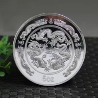 99,99% chinês Xangai Mint AG 999 5oz Artes 1988 Ano Zodíaco Dragão Prata Moeda