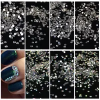 Nail Art Decorations 1440 stks / zak Flat Back Crystal AB Lijm op niet-fix-steentjes voor nagels DIY Accessori