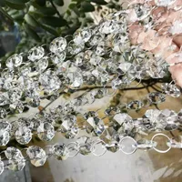 Bruiloft acryl krans diamant kristal kraal kroonluchter opknoping decoratie kralen weg lood accessoires stoelhoezen