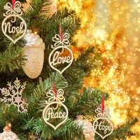 Natal decorações carta madeira igreja coração bolha padrão ornamento árvore decoração festival home ornamentos pendurado presente rh4792