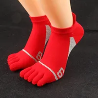 Mens Meias de Algodão Moda Trend 5 Pares Cinco Meias Dedo Casual Toe Designer Casual Respirável Caléctimos Ankle Sock