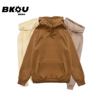 هوديز الرجال للبلوزات Bkqu العلامة التجارية Sweatshirt هوديي الصوف الدفء المتفوق على أعلى ألوان صلبة ملابس ملابس فضفاضة
