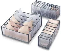 Storage Drawers 3 PCS Bra Drawer Organizer Nylon Mesh Divider Foldable Box Closet For Underwear Socks Stockings
