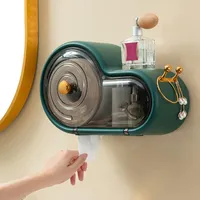 Topes de papel higiénico Caja de almacenamiento de tejidos de caracol creativo Montado en la pared Multifuncional Toalla facial Organizador para la cocina Baño