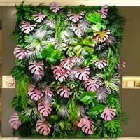 Spersonalizowane sztuczne panele ścienne roślin zielone plastikowe trawniki tropikalne liście eukaliptusowe clover paproci liść ślub dom dekoracja dekoracyjna fl.
