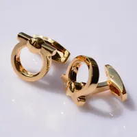 Luxo Lunes Links Links de alta qualidade Classic Cufflinks Style Style Silver Gold Black Rose-Gold