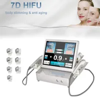 HIFU الوجه رفع آلة نحت مع 7 خراطيش العلاج 7D للتجاعيد مزيل المضادة للتجاعيد تجذيف الجسم التخسيس جهاز الجمال