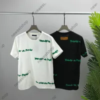 2022 summer Mens t shirts designer luxury green Flocking letter print T Shirt paris womens top t-shirt fashion tshirt casual cotton tee