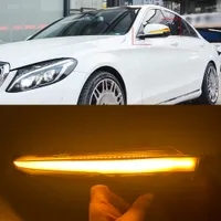 2PCS LED Dynamic Turn Signal Light för Mercedes Benz C Class W205 E W213 S W222 Sidospegel Blinkande Light Repeater Blinker