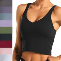Nieuwe Solid Color UBACK Dames Yoga Outfits Bra Shirts Sports Vest Fitness Crop Tops Sexy Gym Ondergoed Vesttype Training Sports BRAS NAADLOZE Ademend Running