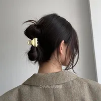 Haarklammern Barrettes Zurück Kopf Eleganter Metall Windgriff Kleines Design Sinn für Frauenclip