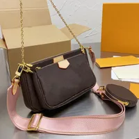 Bästa kvalitet axelväska kvinnor handväskor klassiska damer multifunktion väskor plånbok tre-del kostym med låda modell m44823 m44840 tote bag