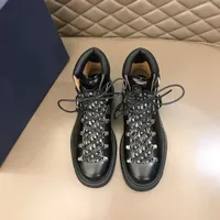 High quality luxury designer Newest men shoes Men's high-top boots metal layer design