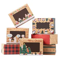 Christmas Decorations Packing Boxes Open Window Creative Candy Biscuit Party Box Navidad Gift Packaging Present Santa Claus Fairy Design Tarjeta de papel