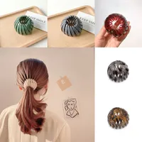 Koreanska hår tillbehör clip fågel nest form hairpin wrap expanderande hårnålar scrunchie för kvinnor bun boll hästsvans horsetail spänne