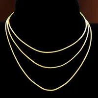 1mm 18k Gold Plated 925 Sterling Silver Snake Chain Necklace Diy Jewelry For Women