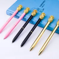 Luxe zakelijke geschenk balpen creatieve ananas vorm kantoor ondertekening 1,0 mm tip metalen schrijfpennen