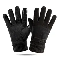 クールな男性のギフトの冷たい防寒暖かい運転手袋黒と茶色の豚の皮のタッチスクリーンの手袋