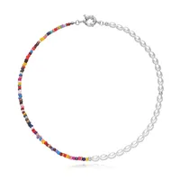 2021 Mode Design Boho Beaded Halsband Smycken Kvinnor Färgglada Seed Beads Pearl Choker för tjejer