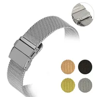 Relógio Bandas Universal Milanese Watchband 16mm 18mm 20mm 22mm Prata Ouro Aço Inoxidável Strap Band Bracelet para Smart