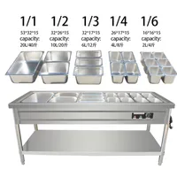 Machine, Stainless steel multi-grid commercial fast food insulation table Commercial Catering Equipment