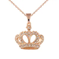 Anhänger Halsketten 1 Stück Mode Eingelegte Ziegelstein Persönlichkeit Königin Krone Kristall Halskette Weibliche Schmuck Geburtstagsgeschenk