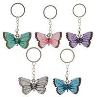 Crystal Animal Butterfly Butterfly Keychains Silver Fashion Vintage Rhinestone Key Цепные кольца Ювелирные Изделия Подарок Автомобиль Подвески Держатель Клейкие
