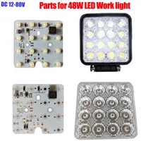 Bulbs LED Ligh Board 24W 48W Driver Integrated 16 PCB DC12-80V For Work Lights Parts DIY Repair