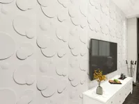 Art3D 50x50cm 3D Wandpanelen Witte ring Geluiddicht voor residentiële en commerciële interieur-inrichting (pakket van 12 tegels)