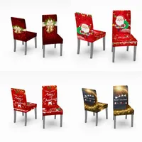 Coperture per sedie copertina di pranzo natalizia per ufficio elastico stampato digitale Slitta per uffici per banchetto El Home Xmas