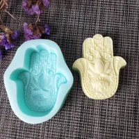 Hamsa Lotus Palmiye Silikon Sabun Kalıp Khamsah DIY Silikon Kalıp Sabun Yapma Fatima El Yapımı Maskot Mum Reçine El Sanatları 210721